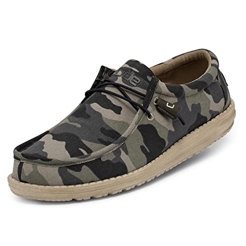 Hey Dude Men's Wally Camo Size 11 | Men’s Shoes | Men's Lace Up Loafers | Comfortable & Light-Weight