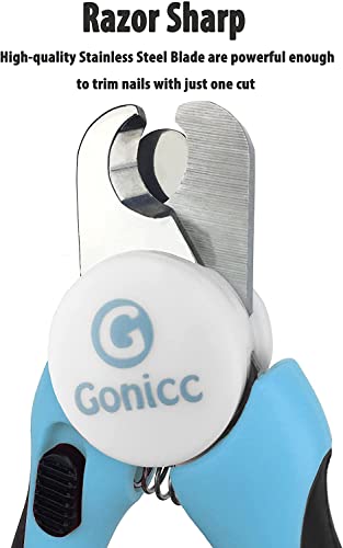 gonicc Dog & Cat Pets Nail Clippers and Trimmers - with Safety Guard to Avoid Over Cutting, Free Nail File, Razor Sharp Blade - Professional Grooming Tool for Pets