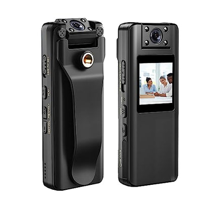 BOBLOV A22 64/32GB Body Camera, 2200mAh Battery for 10Hours Recording,180° Rotatable Lens, 1080P BodyCam with OLED Screen to Playback, Camcorder with Audio for Walking, Delivery, Daily Proof (64GB)