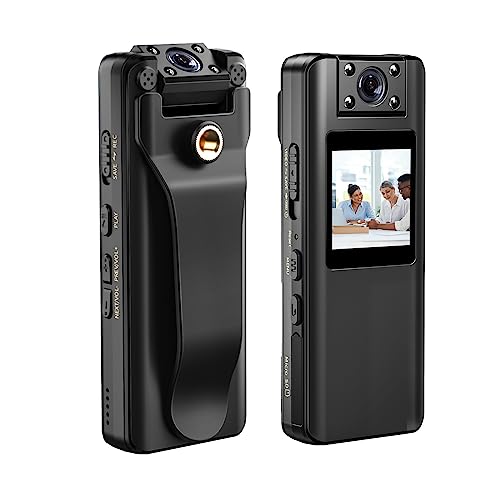 BOBLOV A22 64/32GB Body Camera, 2200mAh Battery for 10Hours Recording,180° Rotatable Lens, 1080P BodyCam with OLED Screen to Playback, Camcorder with Audio for Walking, Delivery, Daily Proof (64GB)