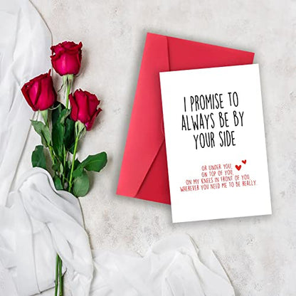 Funny Valentines Day Card With Envelope, Naughty Anniversary Birthday Card for Boyfriend Husband Fiance Girlfriend Wife Fiancee, I Promise to Always Be by Your Side…