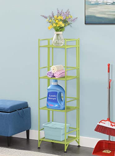 Convenience Concepts Xtra Storage 4-Tier Folding Metal Shelf, Lime