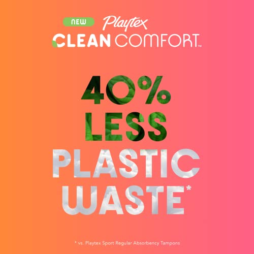 Playtex Clean Comfort Organic Cotton Tampons, Super Absorbency, Fragrance-Free, Organic Cotton - 30ct