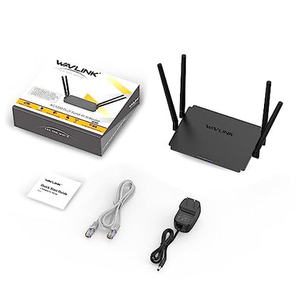 WAVLINK AC1200 Wireless WiFi Router, 5GHz+2.4GHz Dual Band WiFi 5 Router with 4x5dBi Antennas, 10/100Mbps WAN/LAN, Supports Router/AP/Repeater Mode, Beamforming Tech