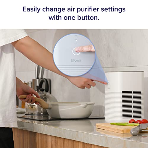 LEVOIT Air Purifier for Home Bedroom, HEPA Fresheners Filter Small Room Cleaner with Fragrance Sponge for Smoke, Allergies, Pet Dander, Odor, Dust Remover, Office, Desktop, Table Top, 1 Pack, White