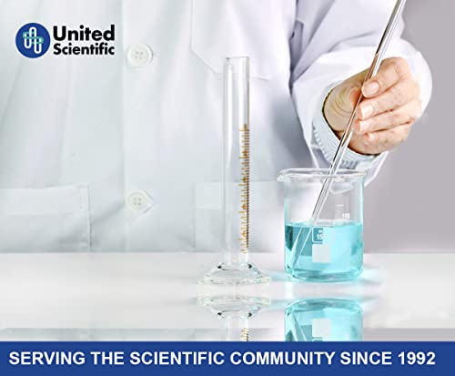 United Scientific™ BG1000-2000 Borosilicate Laboratory Grade Glass Beakers | Griffin Style Low Form Beaker | Graduated with Spout | Designed for Laboratories & Chemistry Classrooms | 2,000mL | 1 Each