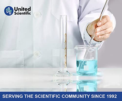 United Scientific™ BG1000-2000 Borosilicate Laboratory Grade Glass Beakers | Griffin Style Low Form Beaker | Graduated with Spout | Designed for Laboratories & Chemistry Classrooms | 2,000mL | 1 Each