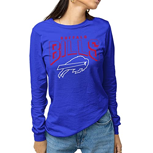 Junk Food Clothing x NFL - Buffalo Bills - Bold Logo - Unisex Adult Long Sleeve T-Shirt for Men and Women - Size Small