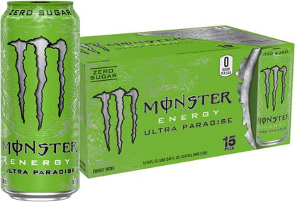 Monster Energy Ultra Paradise, Sugar Free Energy Drink, 16 Ounce (Pack of 15)