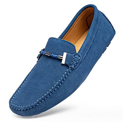 Go Tour New Mens Casual Loafers Moccasins Slip On Driving Shoes Sapphire Blue 9.5/43