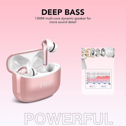 Wireless Headphones, X15 Wireless Earbuds Bluetooth Headphones with Mic,35H Play Time USB C Earphones Ipx7 Waterproof Earbuds Wireless Deep Bass Digital Display