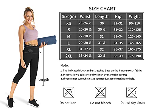 Fengbay 2 Pack High Waist Yoga Pants, Pocket Yoga Pants Capris Tummy Control Workout Running 4 Way Stretch Yoga Leggings