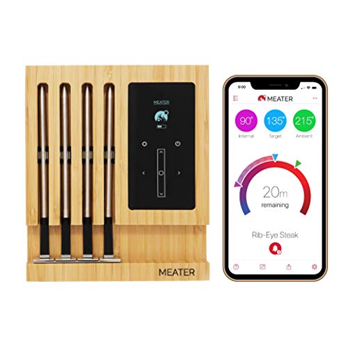 MEATER Block: 4-Probe Premium WiFi Smart Meat Thermometer | for BBQ, Oven, Grill, Kitchen, Smoker, Rotisserie | iOS & Android App | Apple Watch, Alexa Compatible | Dishwasher Safe