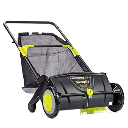 Earthwise LSW70021 21-Inch Leaf & Grass Push Lawn Sweeper, Width, Black