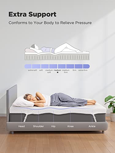 PERLECARE 3 Inch Gel Memory Foam Mattress Topper for Pressure Relief, Soft Mattress Topper for Cooling Sleep, Non-Slip Design with Removable & Washable Cover, CertiPUR-US Certified - King