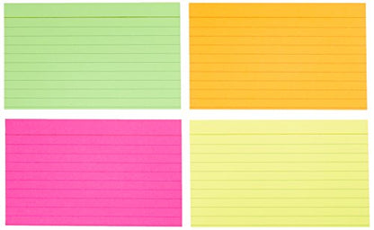 Amazon Basics Ruled Index Flash Cards, Assorted Neon Colored, 3x5 Inch, 300-Count