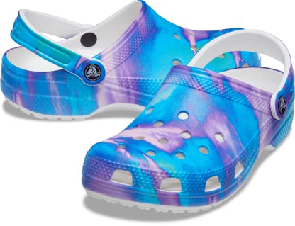 Crocs Unisex-Adult Classic Solar Rainbow Clogs, Rainbow Galaxy, 6 Women/4 Men