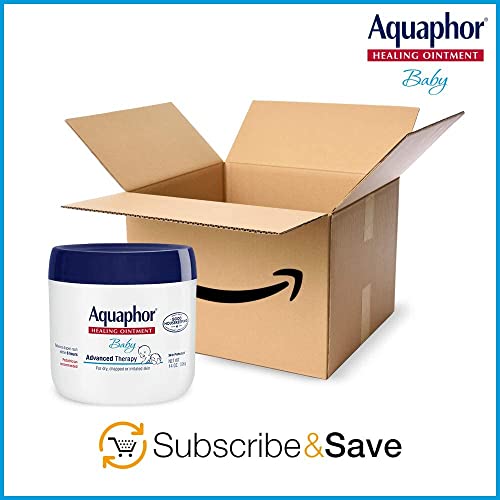 Aquaphor Baby Healing Ointment Advanced Therapy Skin Protectant, Dry Skin and Diaper Rash Ointment, 14 Oz Jar