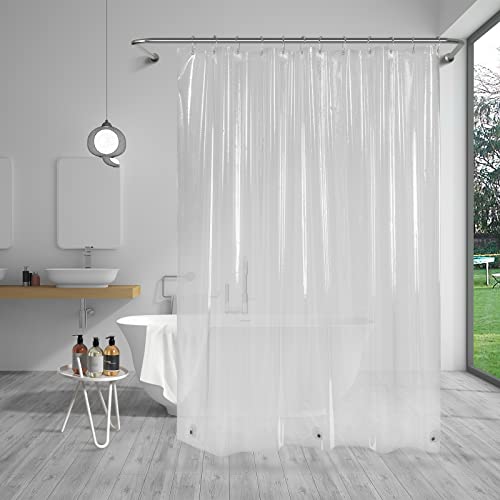 AmazerBath Shower Curtain Liner, 72x72 Clear Shower Curtain Liner, Waterproof Plastic Shower Liner, Cute Lightweight PEVA Shower Curtain for Bathroom with 3 Magnets and 12 Rustproof Metal Grommets