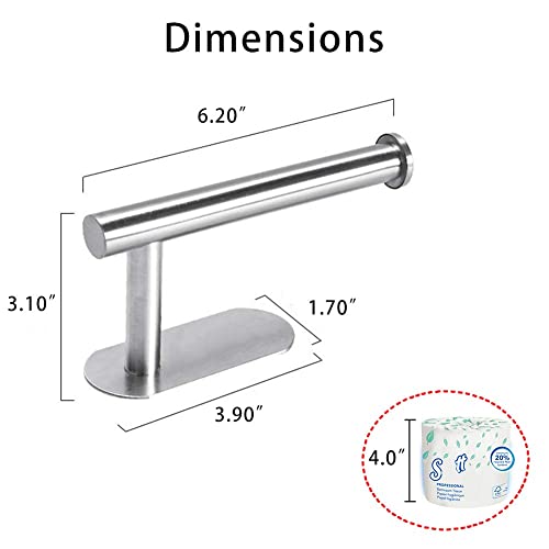 DGWHYC 3M Toilet Paper Holder no Drilling for Bathroom and Washroom, SUS304 Stainless Steel Brushed Nickel (Silver), DG-TPA22