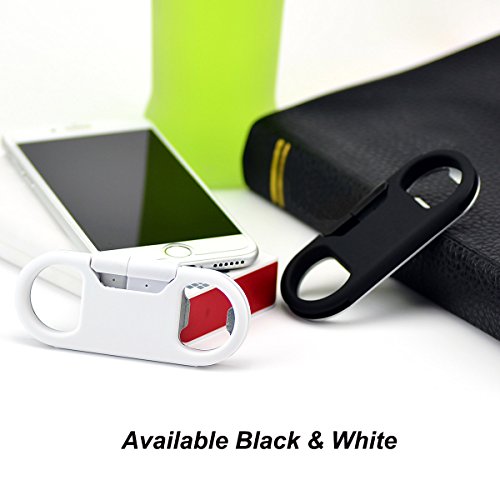 iPhone Charge Lightning Cable + Keychain + Bottle Opener + Aluminum Carabiner,Portable Multifunction Keychain Bottle Opener USB Charging Cord Short Cable for iPhone X/8/7/6S,Gift for Men Women