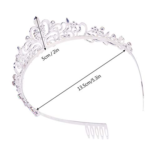 Araluky Silver Tiara and Crown for Women，Jeweled Elegant AB Rhinestones Princess Tiara Costume with Combs Bridal Wedding Prom Birthday Aurora Crown and Rapunzel Girls Tiara gifts for women