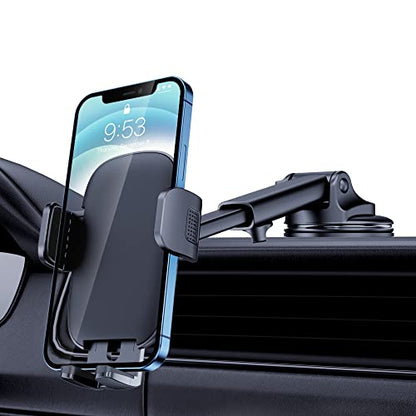 Car Phone Holder Mount [Military-Grade Suction & Stable Hook] Phone Mount for Car Windshield Dashboard Air Vent Universal Hands-Free Automobile Mounts Cell Phone Holder Fit for iPhone Smartphones