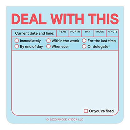 1-Count Knock Knock Deal with This Sticky Note (Pastel Version, 3 x 3-inches)