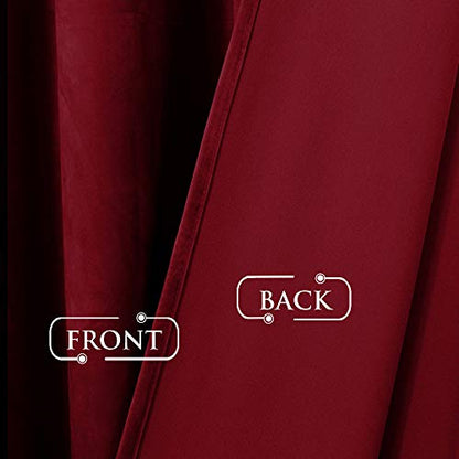 StangH Theater Velvet Curtains Red - Winter Season Decor Soft Thick Velvet Drapes Sunlight Dimming Privacy Protect Panels for Master Bedroom/Halloween, 52 x 84 inches, 2 Panels