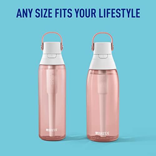 Brita Premium Filtered Water Bottle with Straw, Reusable, BPA Free Plastic, Blush, 26 Ounce,1 count