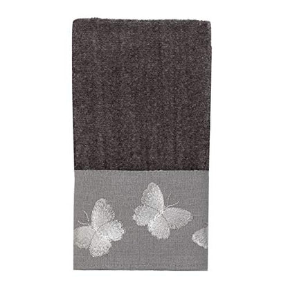 Avanti Linens - Fingertip Towel, Soft & Absorbent Cotton Towel (Yara Collection, Granite)