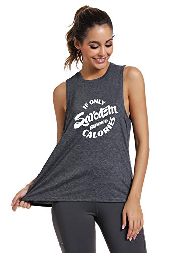 FANNOO Workout Tank Tops for Women-If Only Womens Funny Saying Fitness Gym Racerback Sleeveless Shirts