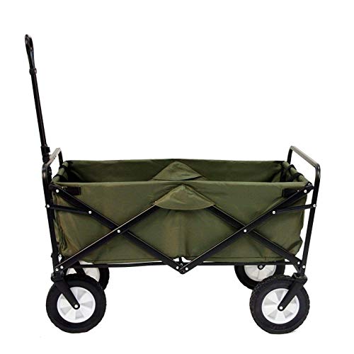 Mac Sports Folding Steel Frame Garden Utility Wagon Cart, Green (for Parts)