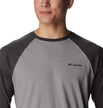 Columbia Men's Thistletown Hills Raglan Tee, City Grey Heather/Shark Heather, 4X Tall