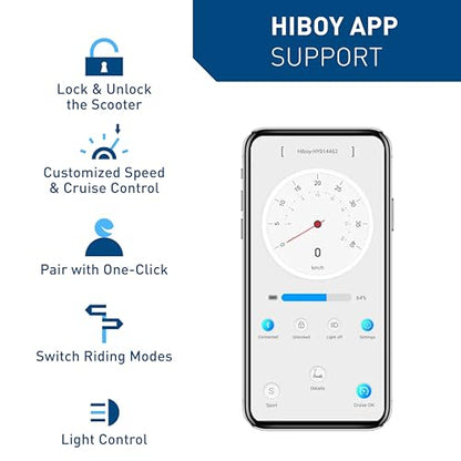 Hiboy S2 Electric Scooter - 8.5" Solid Tires - Up to 17 Miles Long-Range & 19 MPH Portable Folding Commuting Scooter for Adults with Double Braking System and App (S2)