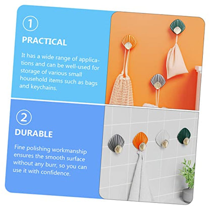 TIDTALEO 8pcs Wall Hook Plastic Hooks for Hanging Office Decore Wall Hanging Hooks Dorm Room Essentials for College Students Girls Shell Coat Hooks Dorm Essentials Wall Storage Hook Abs Key