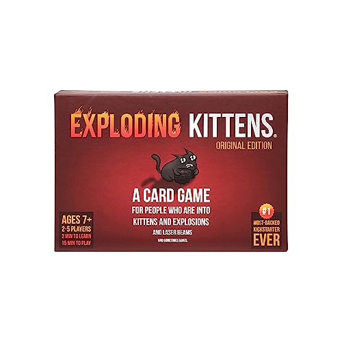 Exploding Kittens Card Game - Original Edition, Fun Family Games for Adults Teens & Kids - Fun Card Games - 15 Min, Ages 7+, 2-5 Players