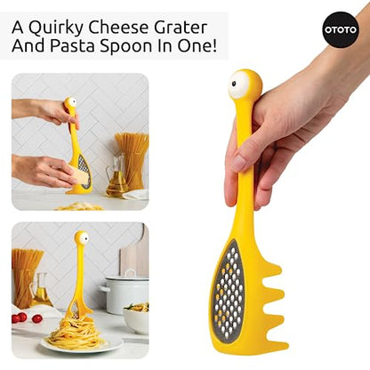 NEW!! Multi Monster 2-in-1 Cheese Grater & Spaghetti Spoon by OTOTO - Grater & Ladles for Serving - Grater, Small Cheese Grater, Funny Kitchen Gadgets, Cooking Gifts, Kitchen Grater, Kitchen Tool