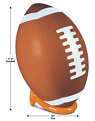 Beistle 3 FT 2 in Large Inflatable Football and Tee Set for Game Day Party Decorations, Sports Theme Photo Props