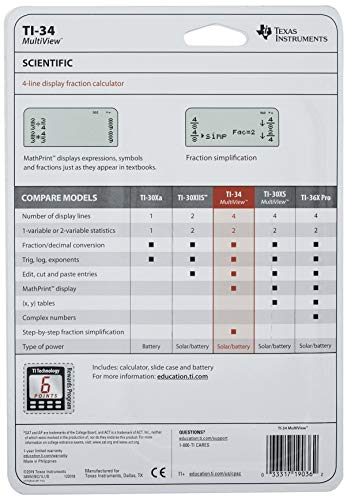 Texas Instruments TI-34 MultiView Scientific Calculator