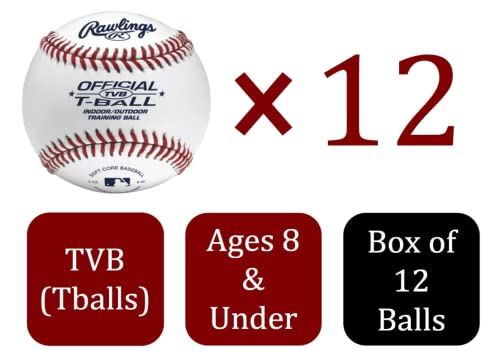 Rawlings | Official T-Balls | TVB | Youth/6u | 12 Count | Sponge Rubber Core | Indoor/Outdoor