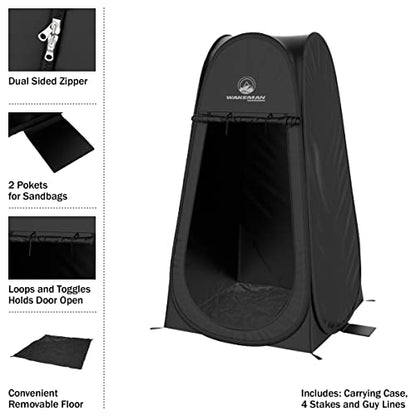 Pop Up Pod - Instant Shower Tent, Dressing Room, or Portable Toilet Stall with Carry Bag for Camping, Beach, or Tailgate by Wakeman Outdoors