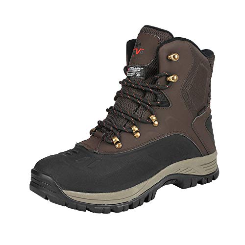 NORTIV 8 Men's 180411 Dark Brown Black Insulated Waterproof Construction Hiking Winter Snow Boots Size 15 M US