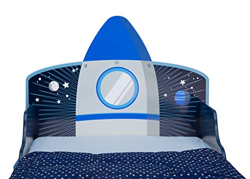 Delta Children Space Adventures Rocket Ship Wood Toddler Bed - Greenguard Gold Certified, Blue