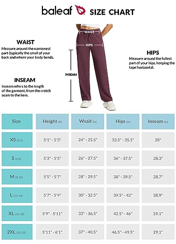 BALEAF Women's Straight Leg Sweatpants Wide Leg Athletic Lounge Pants Pockets Stretch Soft Workout Red Size M