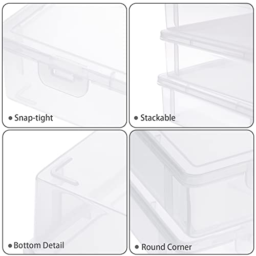 BTSKY Clear Plastic Storage Box with Flap Lid, Multipurpose Craft Organizers and Storage Box Art Supply Storage Organizer Plastic Sewing Box for Beads Pencils Notebooks, 2 Pack Small