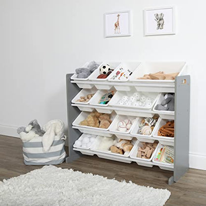 Humble Crew Supersized Wood Toy Storage Organizer, Extra Large, Grey/White