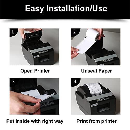 Jayard 2-1/4'' X 50' Thermal Paper Rolls For Credit Card - Cash Register Premium Tape Pos Printer Paper（50 Rolls）, White
