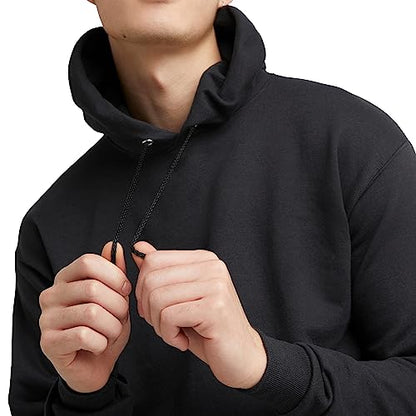 Hanes Men's Big and Tall Pullover EcoSmart Hooded Sweatshirt, Black, 4X Large