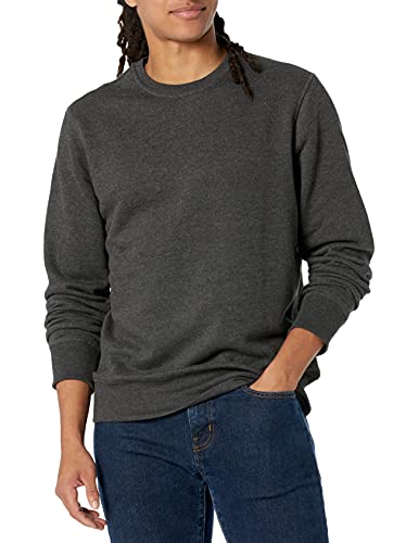 Amazon Essentials Men's Fleece Crewneck Sweatshirt (Available in Big & Tall), Charcoal Heather, Large